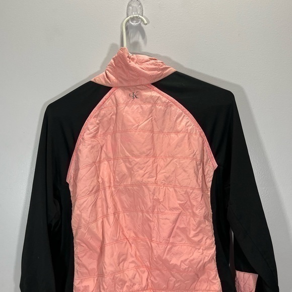 Calvin Klein Performance Women’s Pink Black Slick Full Zip Athletic Jacket - Picture 12 of 14